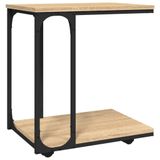 VidaXL Bijzettafel met wieltjes 50x35x55,5 cm hout sonoma eikenkleurig