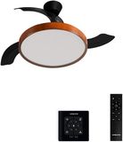 Ventilateur de plafond WIND CLEAR STUDIO Ø108cm Noir / Bois foncé