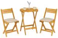 Acaciahout Bistrotafel - Opklapbaar 3-delig met 2 Stoelen en Zitkussens