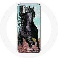 Maniacase Etui voor Xiaomi Redmi Note 10T 5G Het zwarte paard van het Friese ras