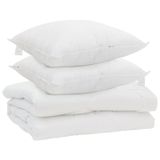 VidaXL 3377384 Dekbed met kussen 3 st Wit Microvezel