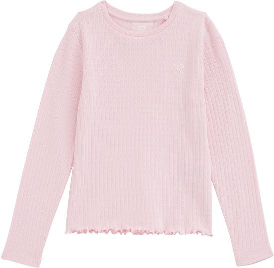 WE Fashion Meisjes ajour T-shirt met embroidery
