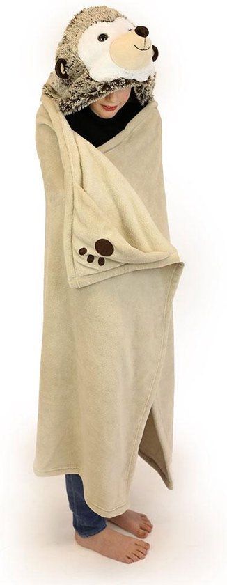4KidsOnly Noxxiez Cozy Knuffeldeken Egel Junior Fleece Beige 130 x 100 cm