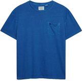 Superdry Classic Cotton Linen Pocket T-shirt Heren XL Serge Blue