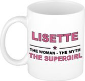 Bellatio Decorations naam cadeau mok - Lisette - Woman Myth Supergirl - koffiemok - 300 ml - collega - moederdag