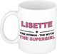 Bellatio Decorations naam cadeau mok - Lisette - Woman Myth Supergirl - koffiemok - 300 ml - collega - moederdag