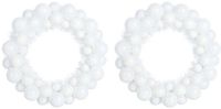 vidaXL Kerstbal Kransen 2 st Wit 33 x 33 x 7 cm Polystyreen