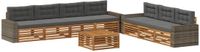 vidaXL - Bank loungeset - Polyester - Natuurlijk en antraciet