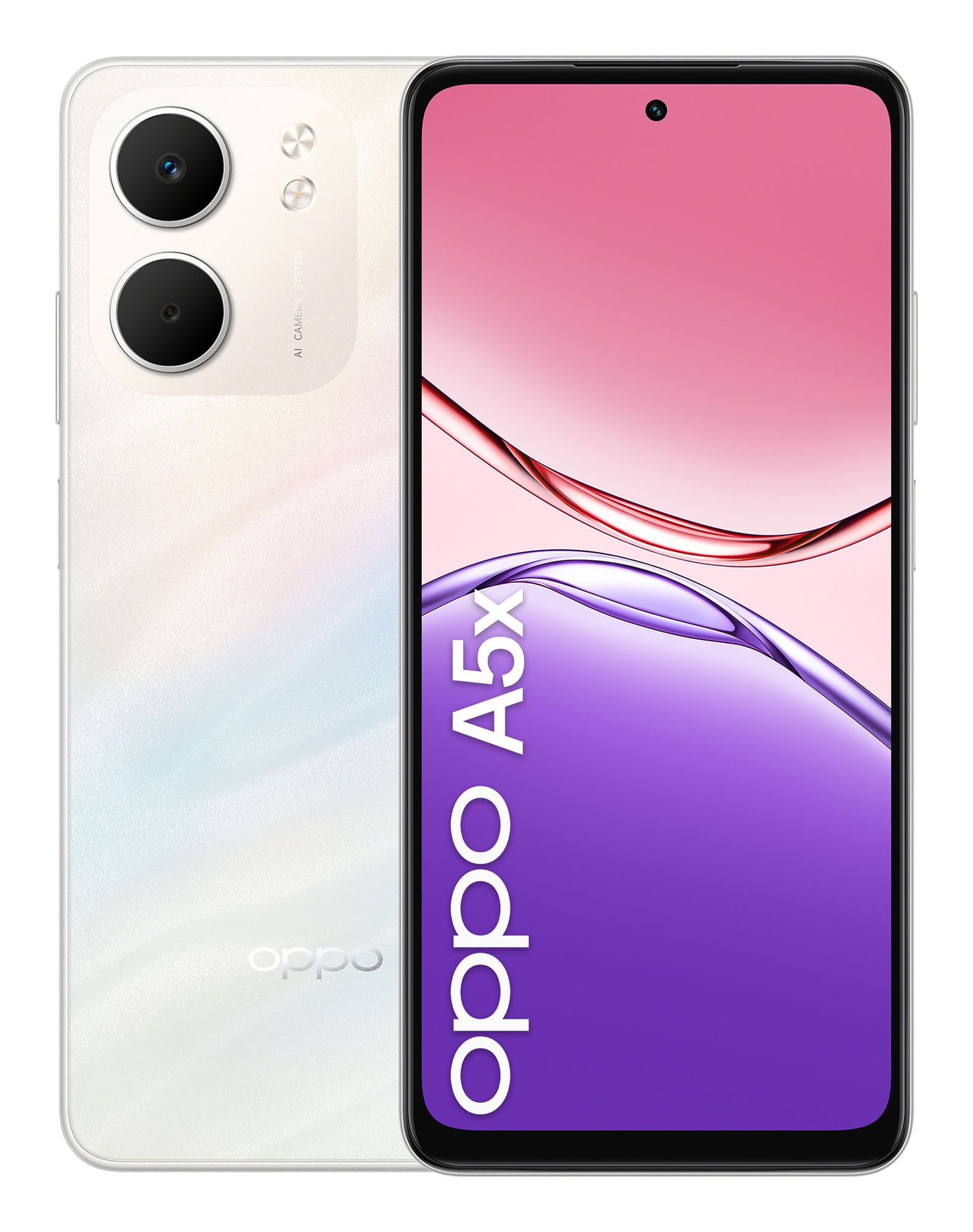 OPPO A5x 6.67" Dual SIM 4G Smartphone - 4GB RAM, 128GB - Laser White