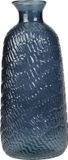 H&S Collection Bloemenvaas Livorno - Gerecycled glas - blauw transparant - D13 x H31 cm