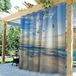 Omgoods - 2022 Geüpgraded Gazebo Buiten Gordijnen - Waterproof met 3D Zeewaterprint, 132x213 cm