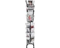 VEVOR Greeting Cards Display Rack, 32 Pockets Rotating Postcard Brochure Display Stand, 360° Spinning Card Display Rack met Sign Holder & 4 Wheels (2 Lockable) voor Exhibitions Office Trade Show