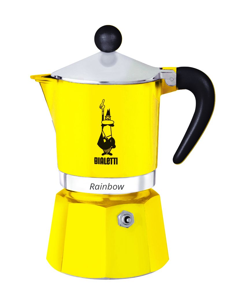 Bialetti Rainbow Moka Express - Zwart/Geel - 3 kopjes