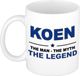 Bellatio Decorations Naam Cadeau Mok - Koen - Man Myth Legend - Koffiemok - 300 ml - Donkerblauw