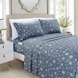 Elegant Comfort 6-delige beddengoedset - zachte hotelkwaliteit 1500 microvezel dekbedovertrekset - zacht, kreuk- en kleurvast (California kingsize, sneeuwvlok grijs)