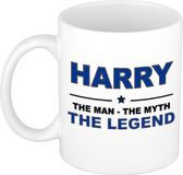 Bellatio Decorations naam cadeau mok - Harry - man myth legend - koffiemok - 300 ml - collega - vaderdag
