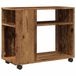 VidaXL Bijzettafel met wieltjes 70x35x60 cm bewerkt hout oud houtkleur