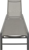 Lesli Ligbed LAZZARO - Fauteuil de jardin pliable avec dossier réglable en 5 positions - Noir-gris