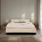 IDIMEX Lavoro Gestoffeerd bed 140x200 cm beige