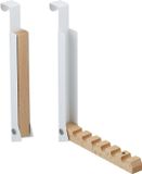 Relaxdays deurhaak set van 2 - inklapbaar - voor 6 kleerhangers - deurdiktes tot 2 cm - wit