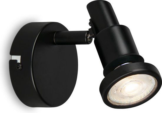 Briloner LED Badkamer Wandlamp - GU10 - IP44 - Zwart - Kantelbaar
