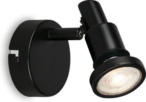 Briloner LED Badkamer Wandlamp - GU10 - IP44 - Zwart - Kantelbaar