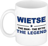 Bellatio Decorations Naam cadeau Wietse - The man, The myth the legend koffie mok / beker 300 ml