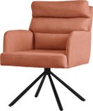 ML-design Eetkamerstoel oranje draaibaar met afneembaar rugkussen gestoffeerd tot 120 kg