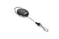 Durable Badge Reel with Snap Hook - Black - Metal - 1 pc