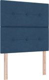 vidaXL - In hoogte verstelbaar hoofdbord met hoofdeinde blauw 80 cm stof