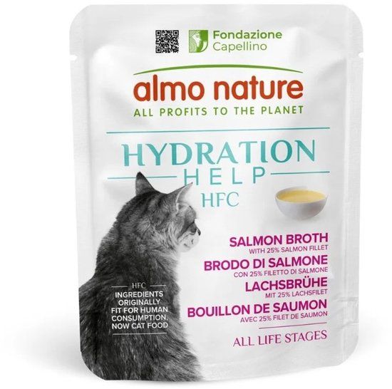 Almo Nature HFC Hydration Help zalmbouillon met zalmfilet natvoer kat (50 g)