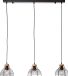 Brilliant Avia - Hanglamp - E27 max 3x40W - Zwart/Houtkleur