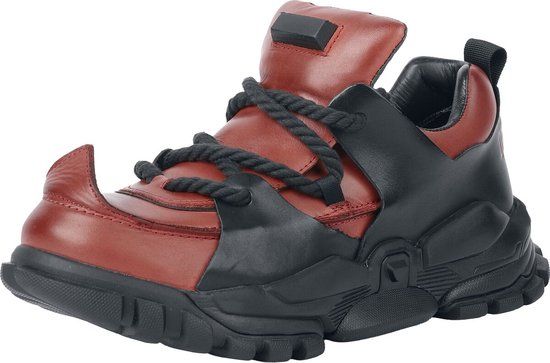 Denatured by KOI Serpentbone Full Grain Leather Men’s Utility Shoes - Scarlett Black Heren Sneakers - rood/zwart - EU41