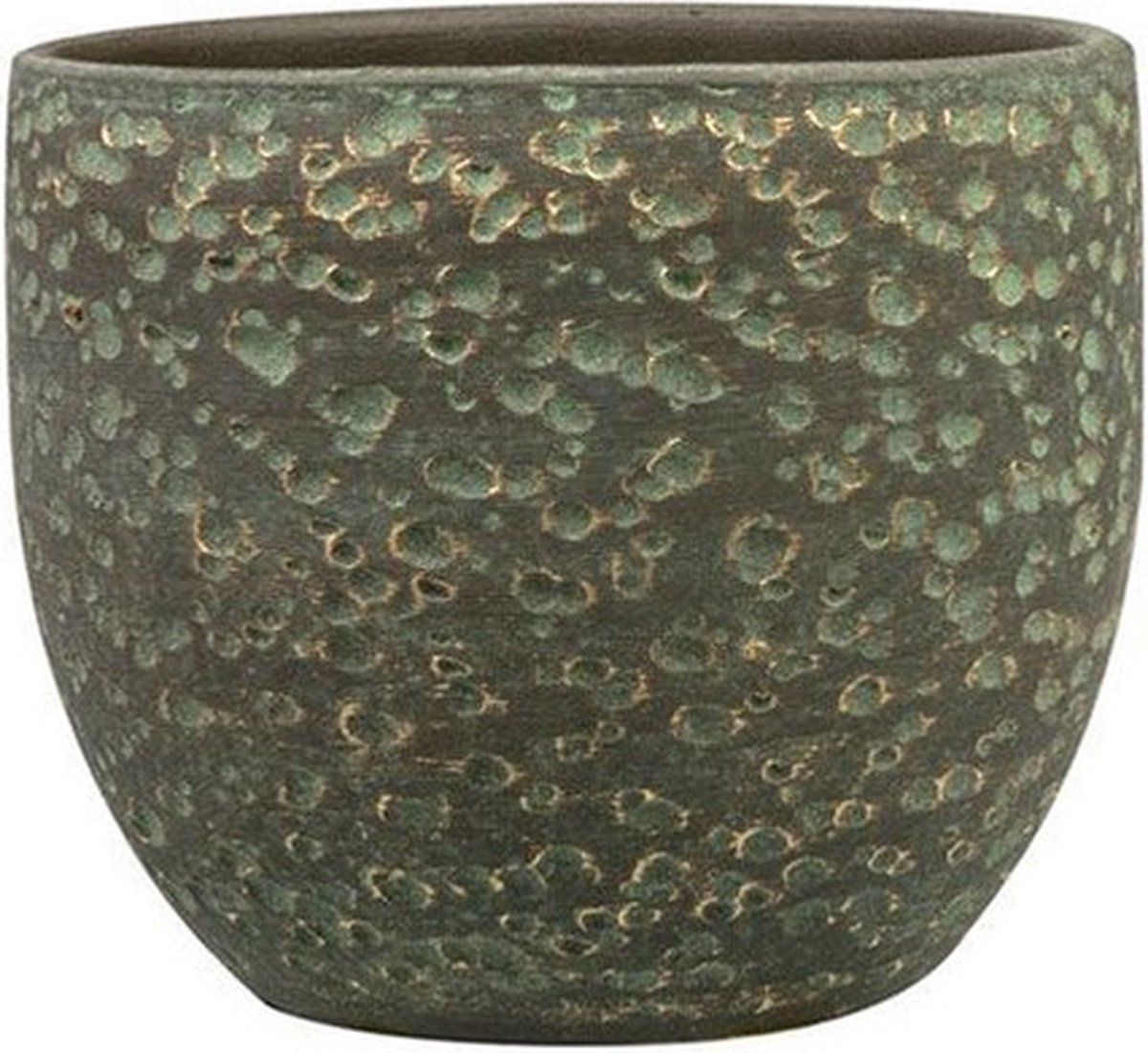 Steege Plantenpot/bloempot lava-look shiny groen Dia 25 cm - Voor binnen