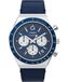 Timex Q Chronograaf 40 mm herenhorloge - Blauw lederen tweedelige band met snelsluiting, roestvrijstalen kast met blauwe wijzerplaat, TW2W51700