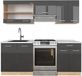 Vicco R-Line Unité de cuisine complète – 200 cm, marbre WB anthracite brillant/chêne doré