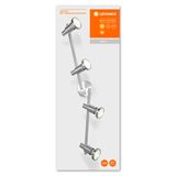 LEDVANCE LED-schijnwerper, 4-vlam hoogwaardige aluminium schijnwerpers, geschikt voor muur en plafond binnen, verwisselbare GU10-lampen inbegrepen, warm wit (2700K), 3W, LED-spot GU10 4x3W
