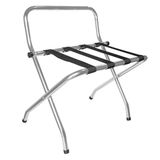 Garcia de Pou Chroom opvouwbare bagagerek met rug, 62 x 50 x 69 cm, Zilver, One Size