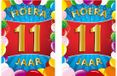 Bellatio Decorations Verjaardag deurposter - 2x - 11 jaar - multi - 59 x 84 cm
