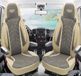 Bremer Sitzbezüge Premium Camper stoelhoezen voor Challenger Graphite ULTIMATE Arctic Connect DPL509 in Beige/Grijs (2 losse stoelen)