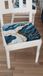 PETTI Artigiani Italiani - Zitkussen voor keukenstoelen, set van 2, blauw marmereffect, 40 x 40 cm