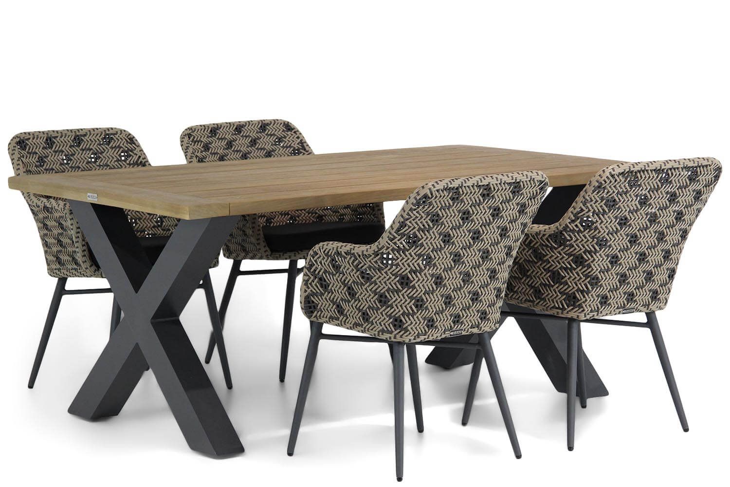 Lifestyle Garden Furniture Crossway/Cardiff 180 cm dining tuinset 5-delig