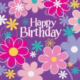 Unique Servetten Bloemen Happy Birthday