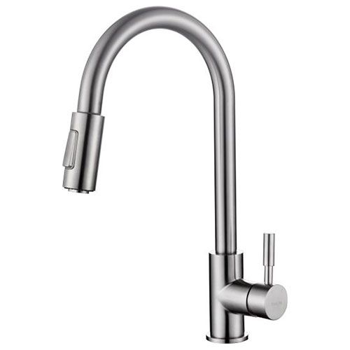 Praya 304 Benton Keukenmengkraan met Uittrekbare Handdouche RVS 24.3705