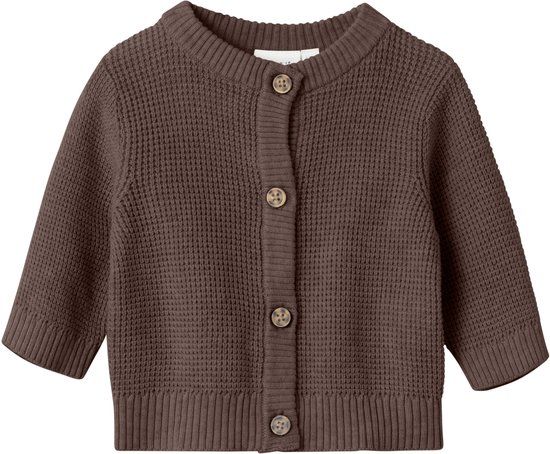 NAME IT NBNBUBBA LS KNIT CARD NOOS Baby Cardigan French Roast 56