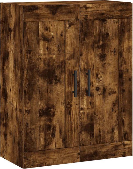 vidaXL Wandkast - Gerookt eiken - Hout - 69,5x34x90 cm