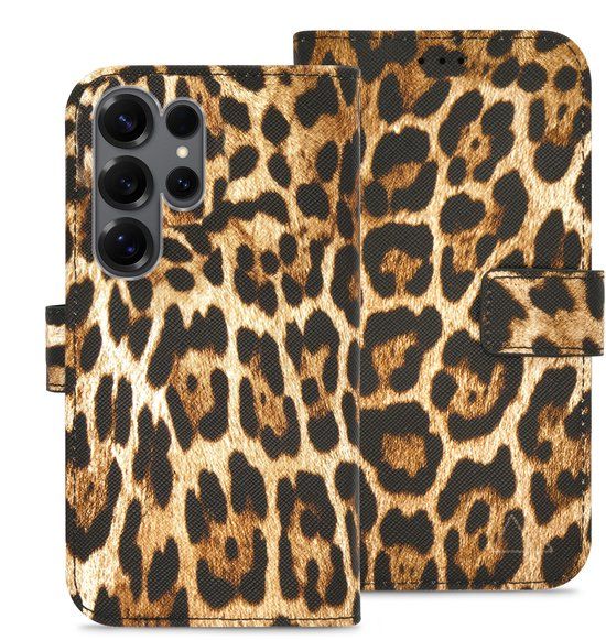 My Style Telefoonhoesje Samsung Galaxy S26 Ultra Flex Wallet Bookcase Portemonnee Wild Leopard Bruin