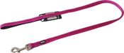 Nobby Soft Grip Hondenlijn - Dubbel Nylon - Gevoerd - Fuchsia / Zwart - Breedte 20 mm - Lengte 120 cm