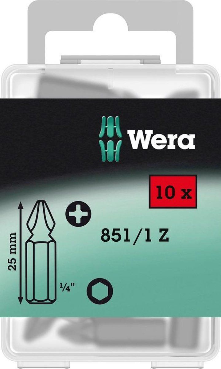 Wera 5072400001 1/4" Philips Bit - PH1 x 25mm