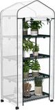 Outsunny Foliekas met 4 Planken 69L x 50B x 165H cm Wit